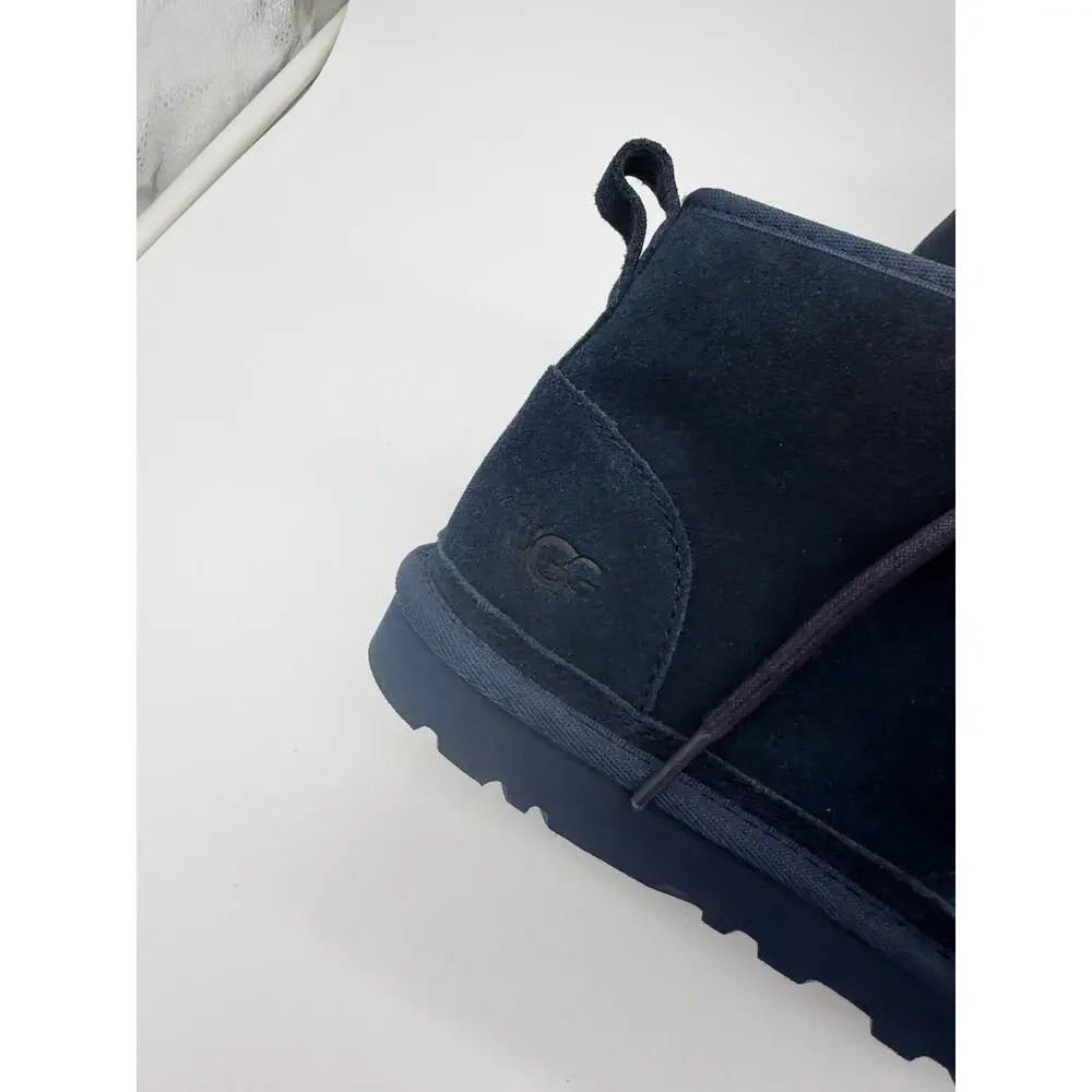 UGG Boots Mens Size 10 Blue Suede Chukka Wool Lined Ankle Winter Casual